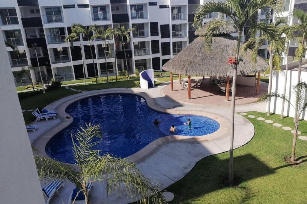 Casa Azul Las Ceibas Manzanillo depto frente a la alberca Exterior foto